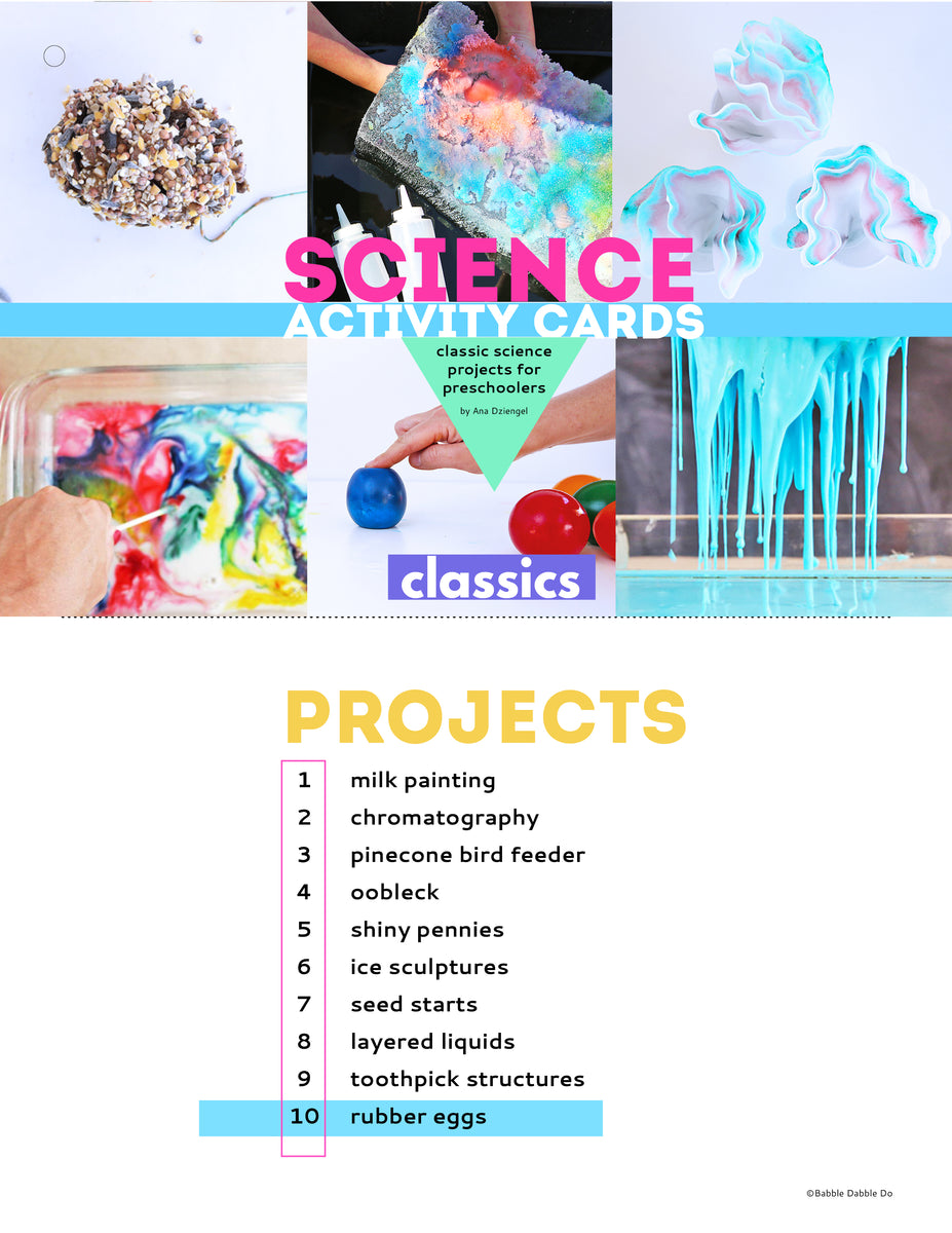 10 Science Activity Cards: CLASSICS – Babble Dabble Do