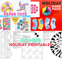 Load image into Gallery viewer, BUNDLE: Paper Toys, Holiday Cards, & Bonus Printables