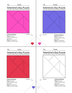 Printable Heart Tangrams